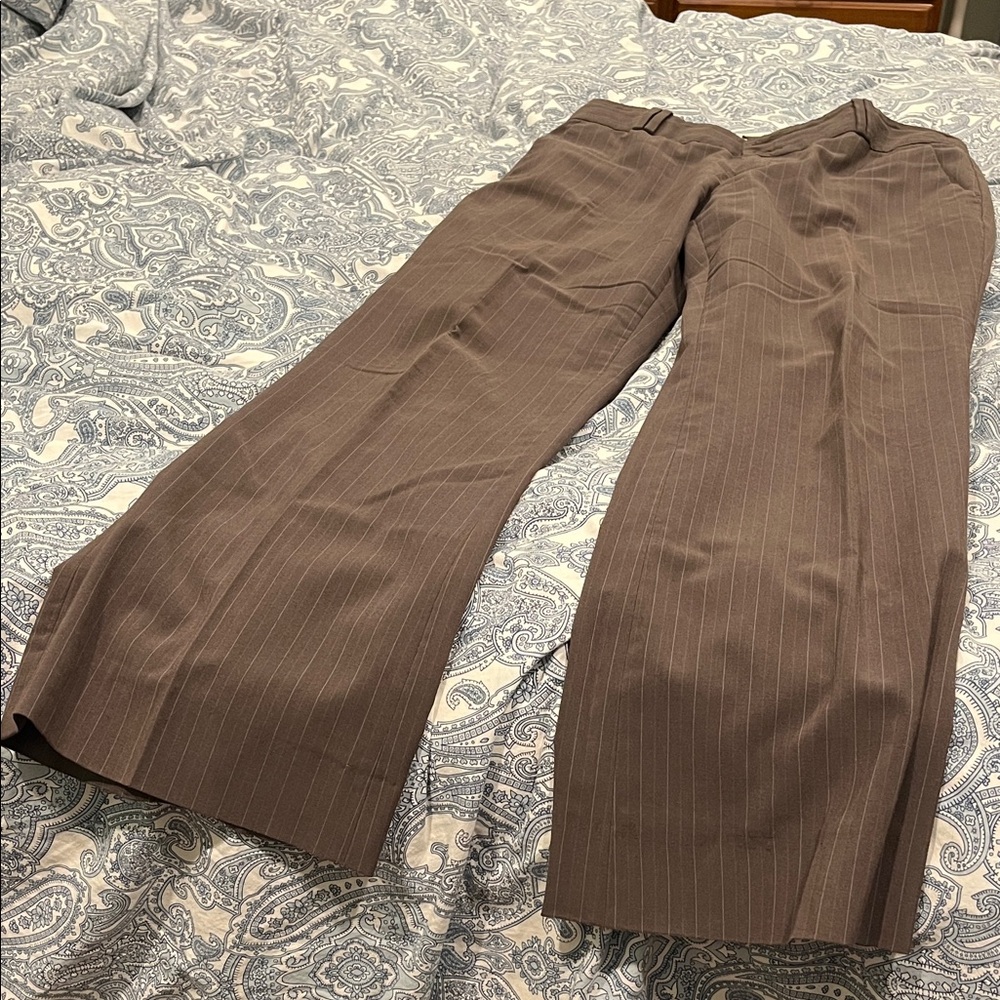 Banana Republic Brown Wide Leg Pinstripe Pants